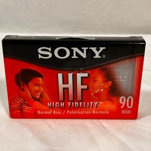 SONY HF High Fidelity 90 min Blank Media Audio Cassette Tapes SEALED New.
